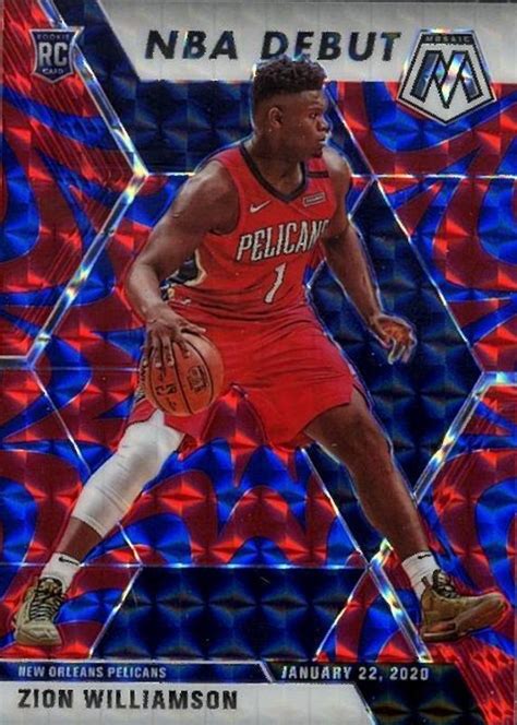 Zion Williamson 2019 Mosaic 269 NBA Debut Reactive Blue Price Guide