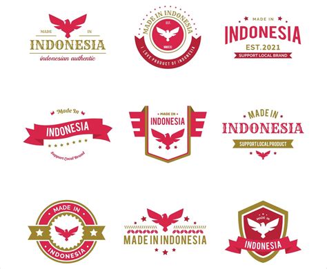 Garuda Made In Indonesia Badge Logo Set Freevectors