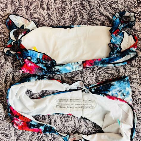 No Boundaries Tie Dye Bikini Swimsuit Set Top Size M Gem