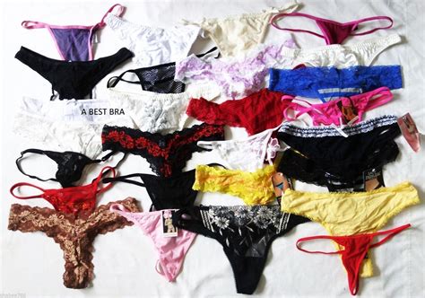 Lot 20 Lace Sheer Sexy Thongs Panties G String Tanga Lingerie Underwear OS S M L EBay