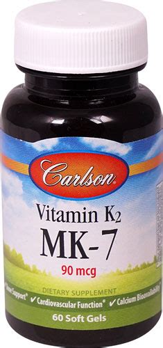 Carlson Vitamin K2 MK 7 90 Mcg 60 Softgels Vitacost