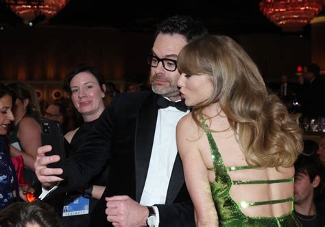 Bill Hader Asks Taylor Swift for Selfie at 2024 Golden Globes