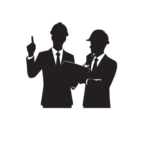 Engineer Silhouette Design Engineer Logo Icon Black And White
