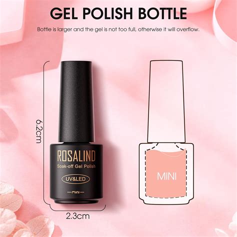 ROSALIND Juego de 48 esmaltes de uñas de gel color blanco nude rosa juego de uñas de gel con