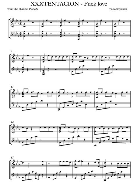Xxxtentacion Fuck Love Spartito By Pianox