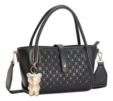 Bolso De Hombro Chenson 3483942 Con Monograma Negro De Poliuretano