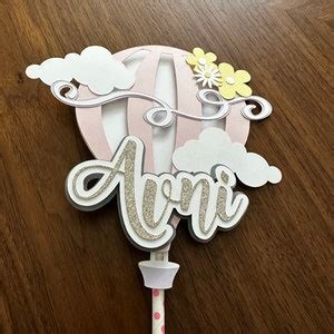 Custom Hot Air Balloon Birthday Cake Topper Baby Shower Cake Topper First Birthday Cake