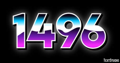 1496 Text Effect and Logo Design Number