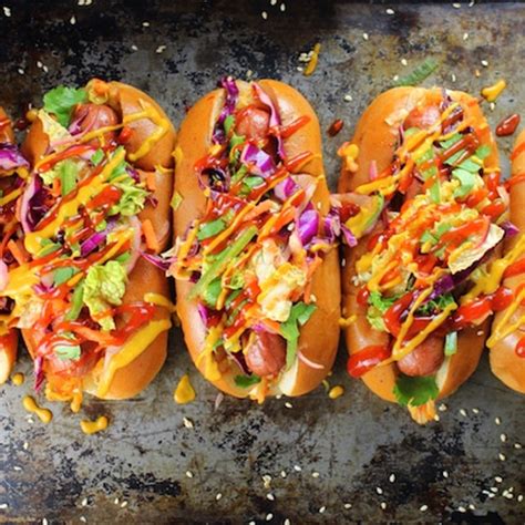 Korean Style Hot Dogs With Kimchi Slaw And Kickin Ketchup Pomona Iga