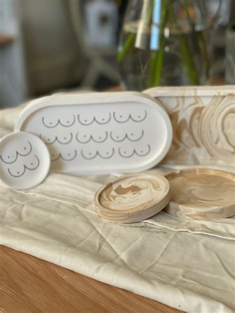 Nude Marble Set Nude Tray Set Nude Coaster Set Marble Etsy
