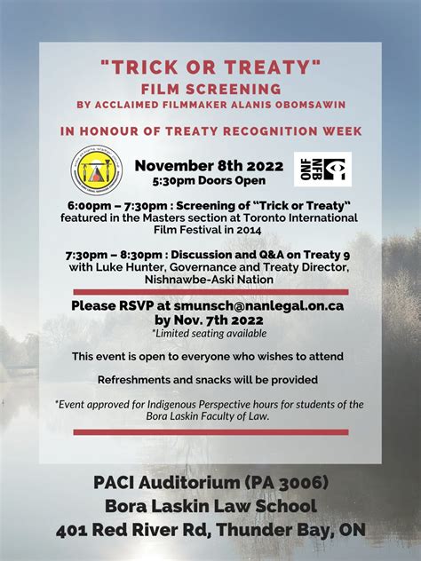 "Trick or Treaty" Film Screening- November 8th 2022 - Nishnawbe-Aski