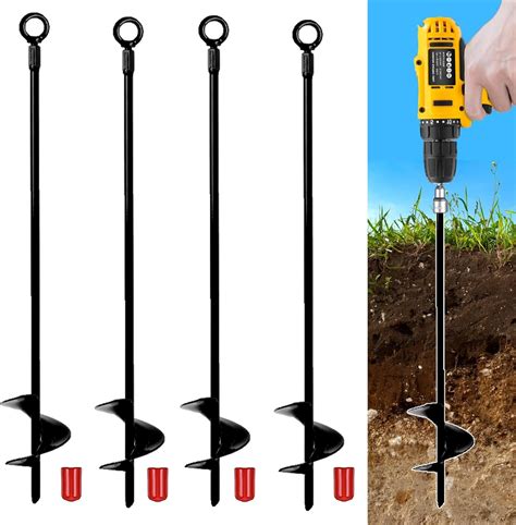 Amazon.com : PDDYIER 18" Ground Anchors Kit 4pcs, Heavy Duty Earth