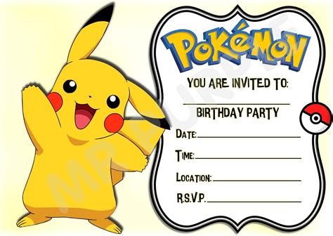 Pokemon Pikachu Birthday Invitation Printable Bobotemp Bank2home