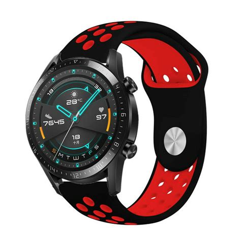 Huawei Watch Gt Sport Armband Schwarz Rot Smartwatcharmbaender De