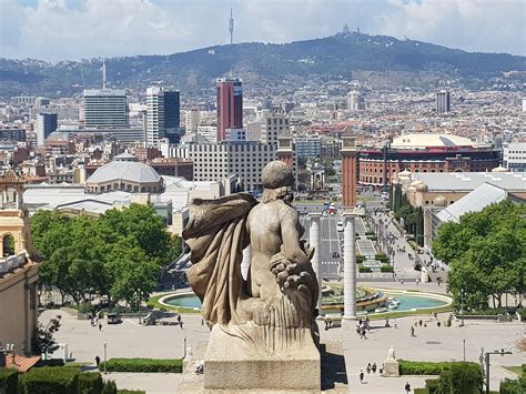 View from the Montjuic Mountain in Barcelona. : travel