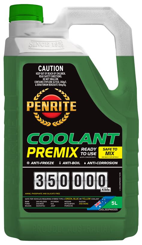 Penrite Green Anti Freeze Anti Boil Premix Coolant 5l Cool350pmx005