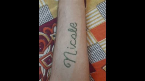 Nicole Name Tattoo On Arm Youtube