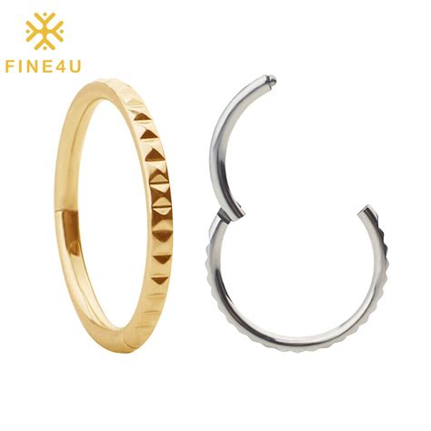 Fine U Piercing Argola Tit Nio Pvd Segmento Articulado Detalhado