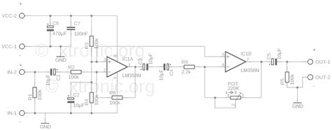 Preamp Circuit Audio Preamplifier Ic Lm358 Dual Op Amp Xtronic