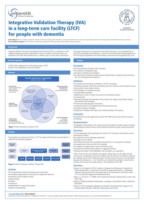 Pdf Integrative Validation Therapy Iva In A Long Term Care Facility