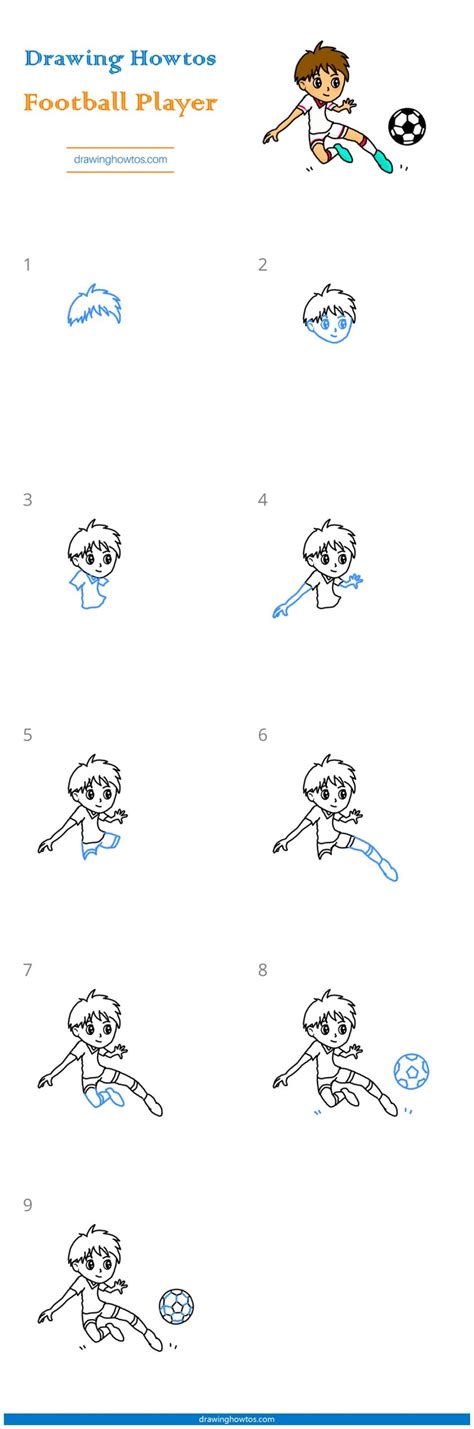 How to Draw a Football Player - Step by Step Easy Drawing Guides ...