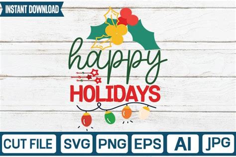 Happy Holidays Svg Cut File Graphic by GatewayDesign · Creative Fabrica