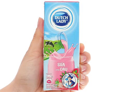 Lốc 4 hộp sữa dâu Dutch Lady 180ml giá tốt tại Bách hoá XANH