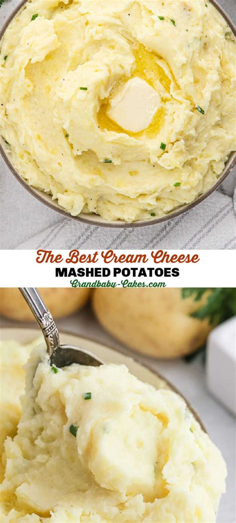 Cream Cheese Mashed Potatoes With Roasted Garlic Grandbaby Cakes