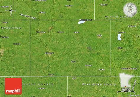 Satellite Map of Faribault County