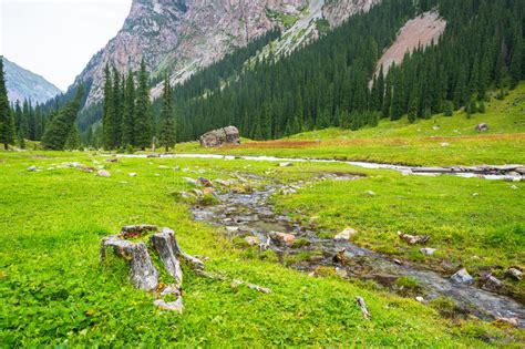 Beautiful Mountain Landscape Kyrgyzstan Stock Image Image Of View