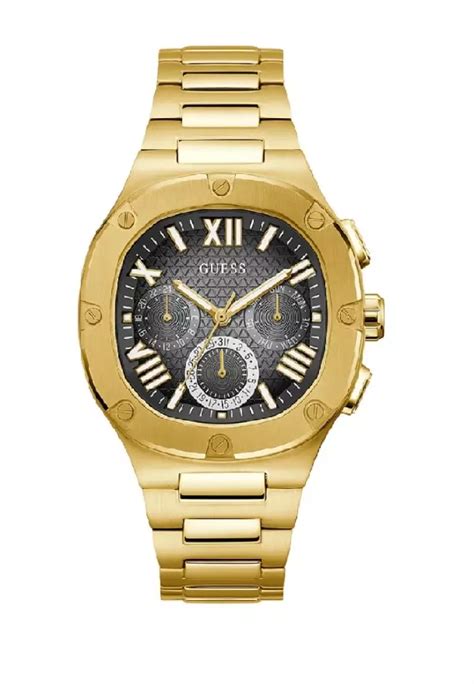 Buy GUESS Guess Chronograph Black Dial Gold Stainless Steel Strap Men