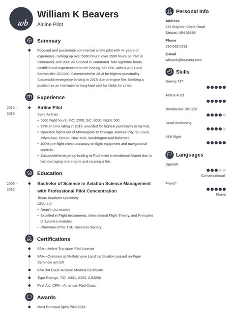 Pilot Resume Template And How To Write An Aviation Resume