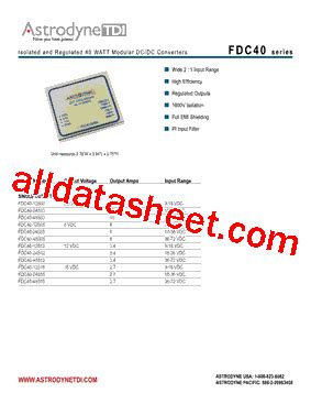 FDC40 24S33 Datasheet PDF Astrodyne Corporation