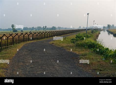 13112022 Radhikapur West Bengal India Black Asphalt Road Beside