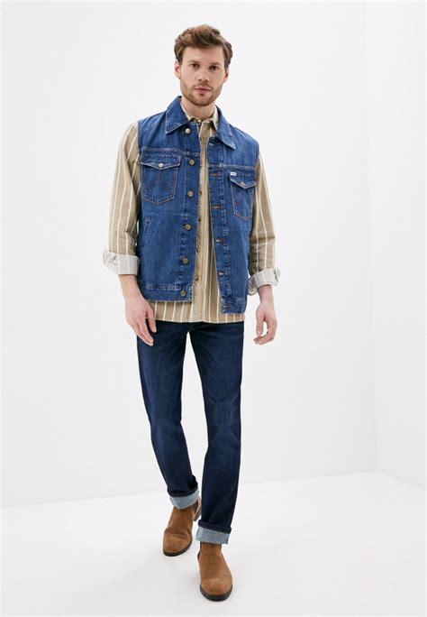 Жилет джинсовый Wrangler, цвет: синий, WR224EMHYJI8 — купить в интернет ...