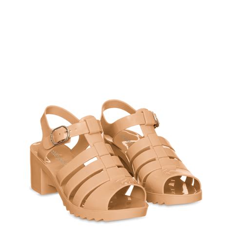 Sandália Salto Flora Nude Petite Jolie Pj Tratorada Nova