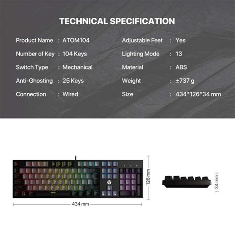 Promo Keyboard Gaming Mechanical Fantech Mk V Atom Sumi Edition Hot Swap Rgb Full Size