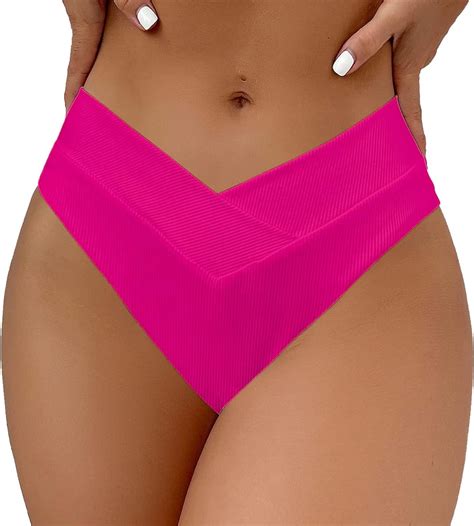 Sherrydc Women S V Cut High Waisted Bikini Bottom High Leg Cut Swimsuit Bathing Suit Bottoms