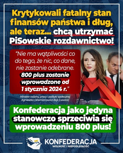 Wycofują się z obietnic i utrzymują PiSowskie rozdawnictwo Konfederacja