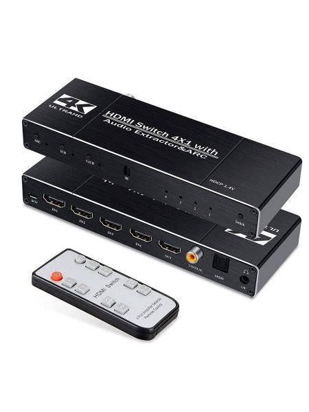 HDMI Switch переключатель 4x1 с извлечением звука 3,5, toslink и ARC ...