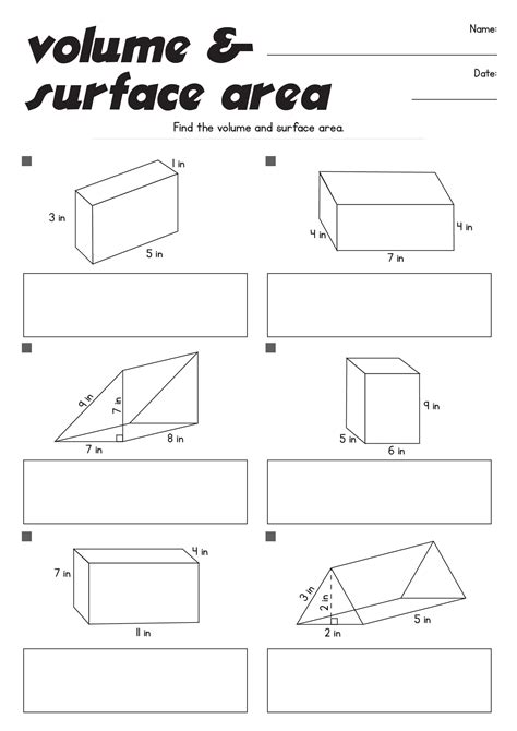 12 Volume And Surface Area Worksheets Grade 6 Free Pdf At