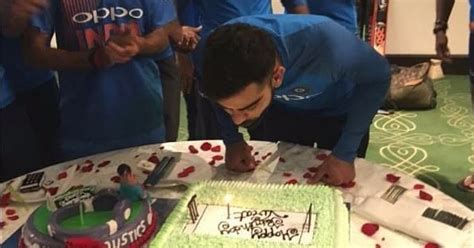 Watch A ‘cake Smeared Virat Kohli Turns 29 In The Dressing Room