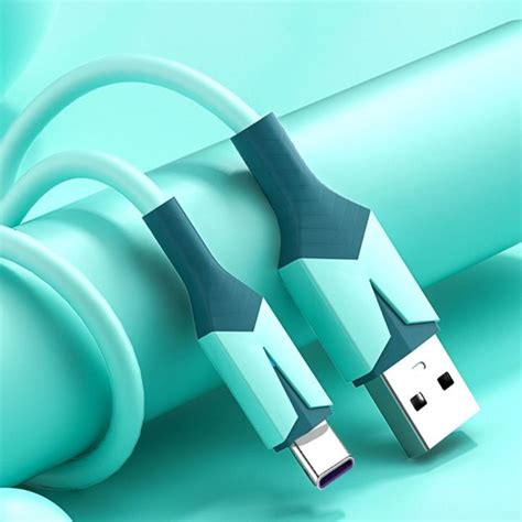 SEJUE4373 TPE USB Type C Fast Charging Cable USB Type C LED Light 3A