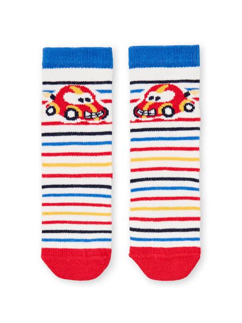 Chaussettes à rayures motifs voitures bébé garçon Bébé DPAM