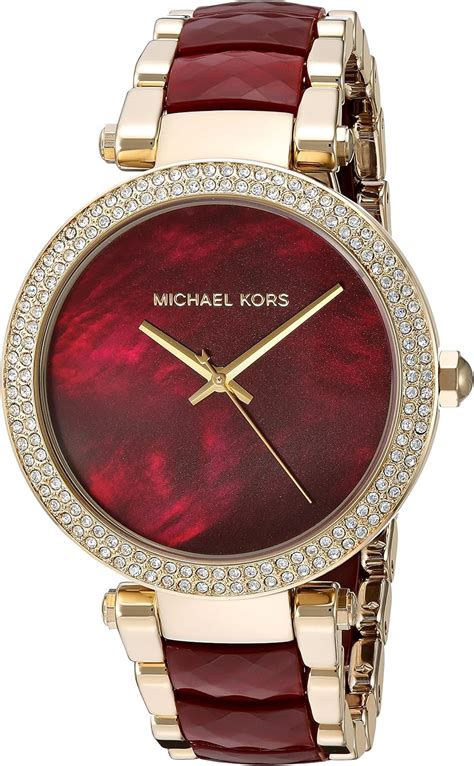 Michael Kors Women S Parker Red And Gold Watch Mk Amazon Ca Watches