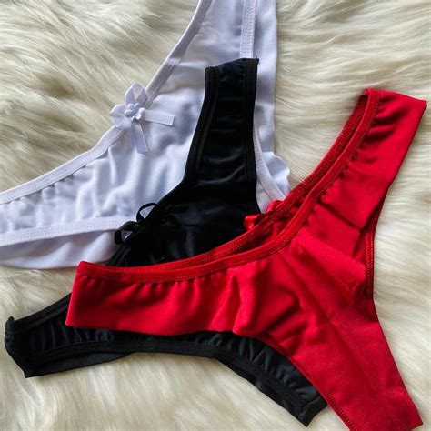 Calcinha Lingerie Fio Duplo Lingerie De Microfibra Tanga Fio Dental Lisa Shopee Brasil