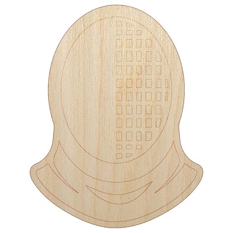 Fencer Fencing Mask Helmet Wood Shape Unfinished Piece Cutout Craft Diy