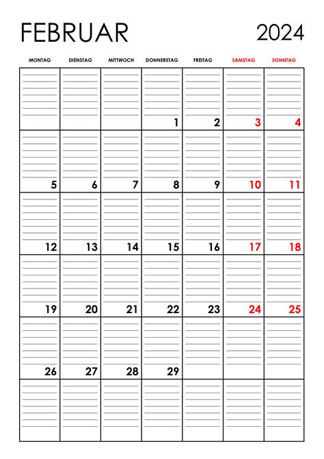 Kalender Februar 2024 – kalender.su