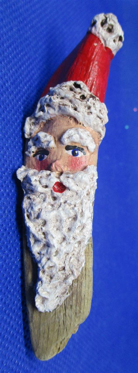 Vintage Handcrafted Wood Santa Clause Brooch Hand Painted Wood Etsy