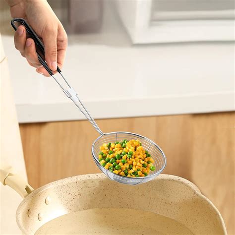 Pack Stainless Steel Hot Pot Strainer D Strainer Scoops With Insulated Silicone Handle